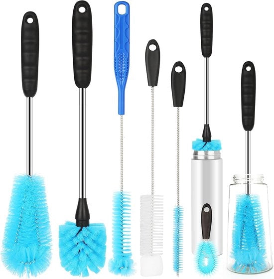 Set di 6 Lunghe Spazzole in Acciaio Inox per Spugne per Sport e Biberon