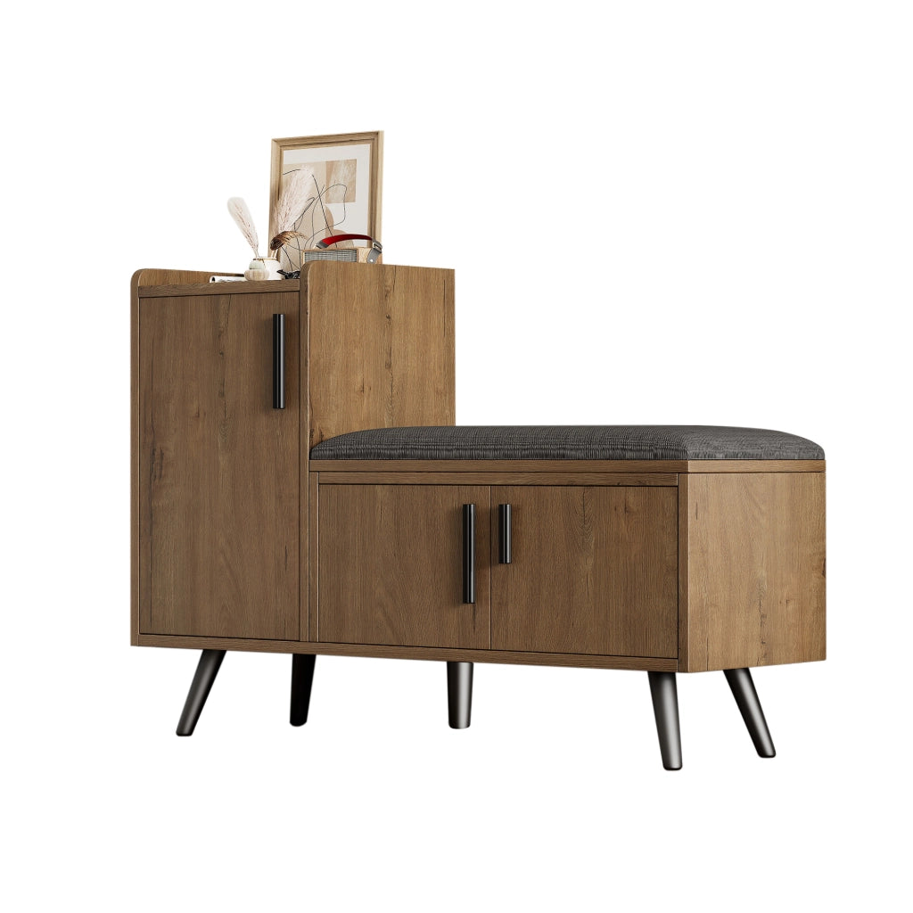 Panca Scarpiera con Ante e Ripiani ¨C MINIMAL ¨C Legno, 100x34x69 cm