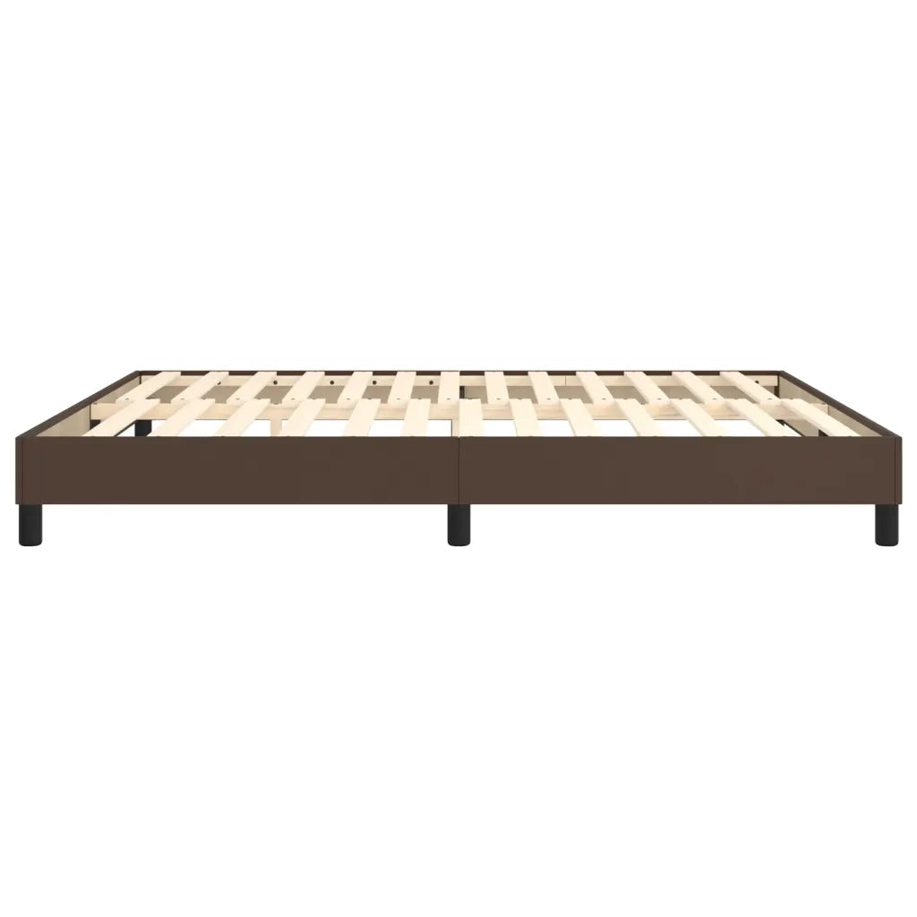 Struttura Letto a Rete a Molle-Giroletto Marrone 180x200 cm in Similpelle