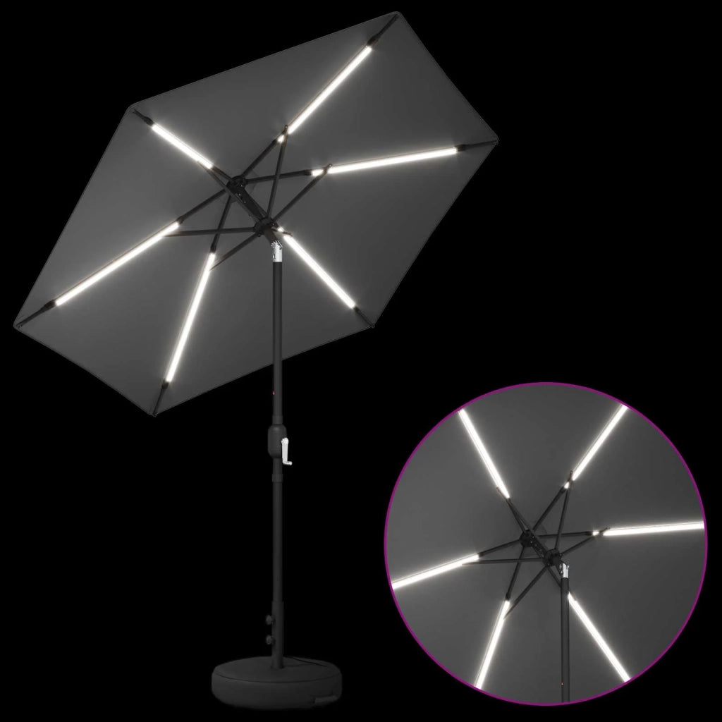Parasol da Giardino con Luci LED 230 x 230 cm Poliestere 42036251