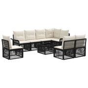 Set Divano da Giardino 9 pcs Nero polyrattan 3434848