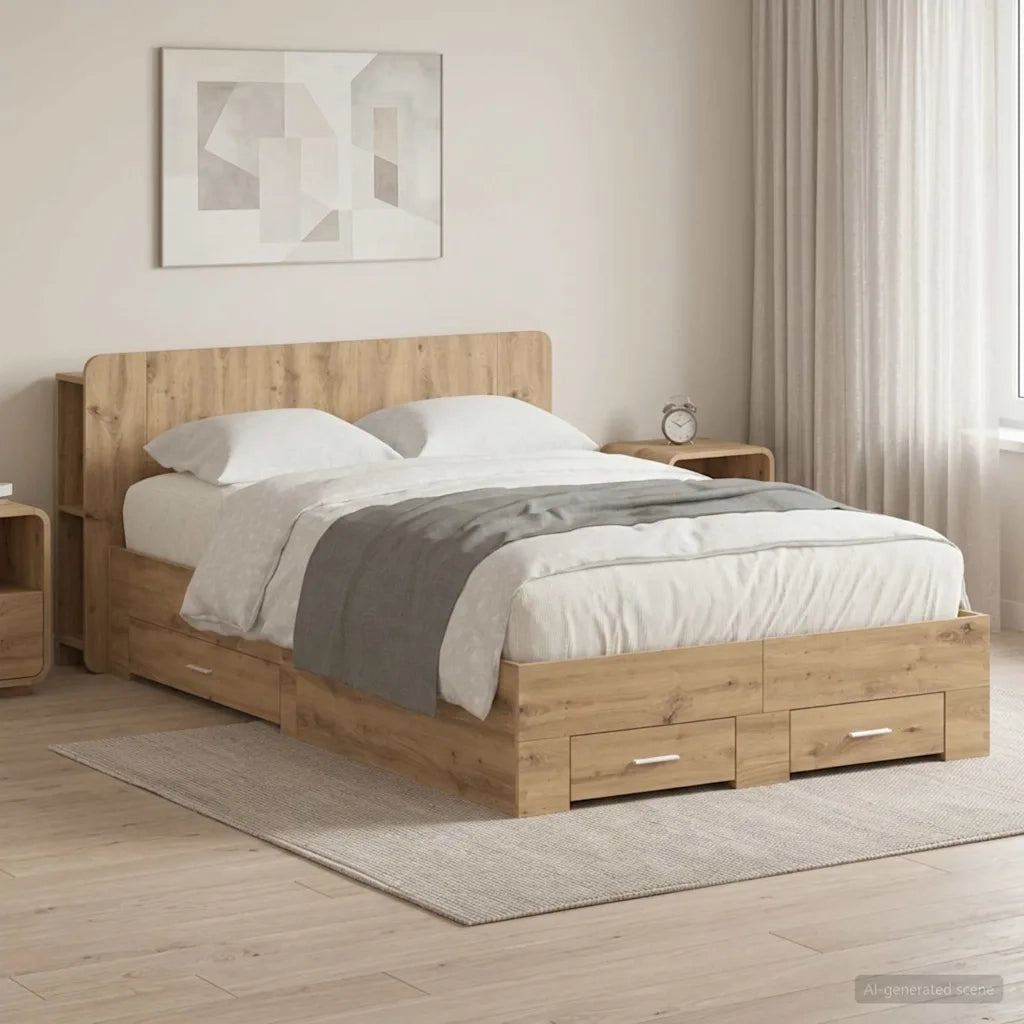 Telaio del letto con storage Rovere Artigianale 120 x 190 cm 3433733