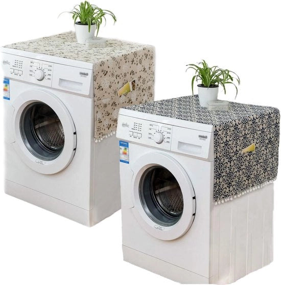 Set di 2 Coproni di Cotone per Lavatrice e Frigorifero - 130x55cm con Tasca di Ripostiglio