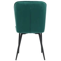 Set di 2 Sedie Imbottita in Velluto con Schienale, Struttura in Metallo, per Sala da Pranzo, 47×43×86 cm, Verde