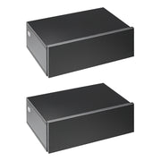 Set 2 Comodini Sospesi Moderni in Legno per Camera da Letto, 40x30x15cm, Nero