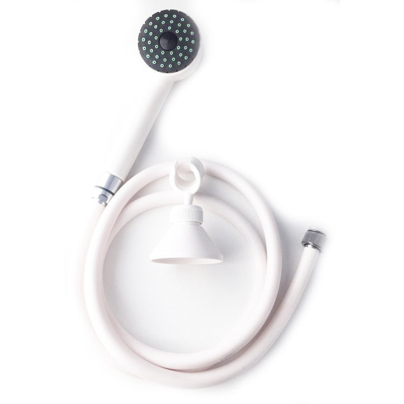 Kit per doccia bianco completo, con supporto, flessibile e doccetta