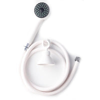 Kit per doccia bianco completo, con supporto, flessibile e doccetta