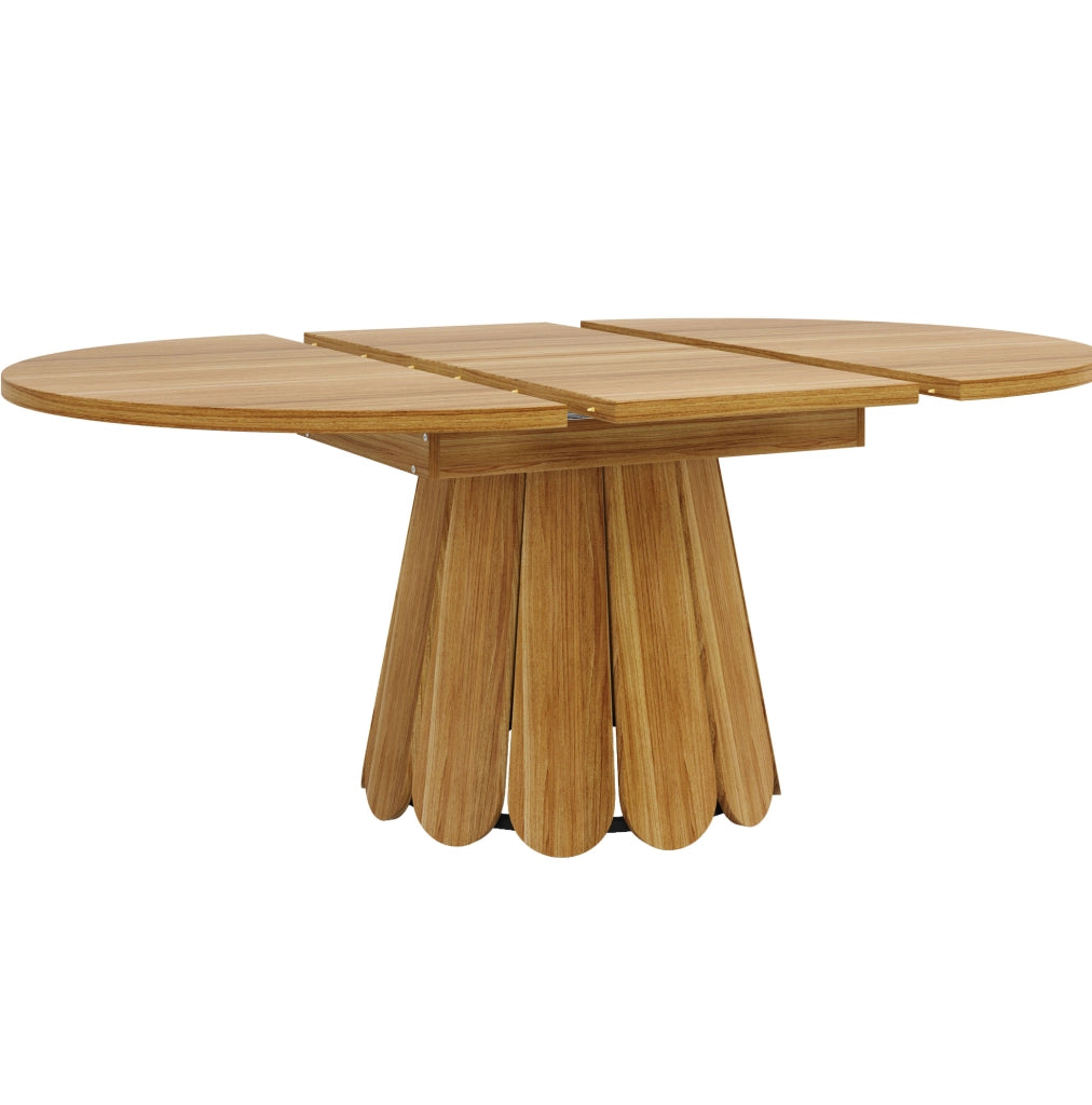 Tavolo da pranzo allungabile 118-158 cm in MDF e metallo marrone