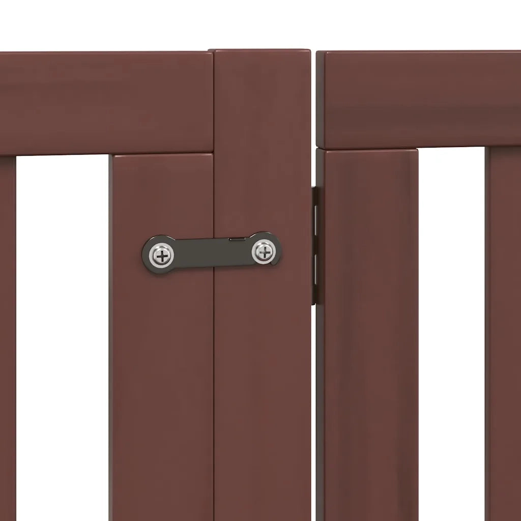 Cancello Cani Porta Pieghevole Marrone 12 Pannelli 960cm Pioppo CFW4336030