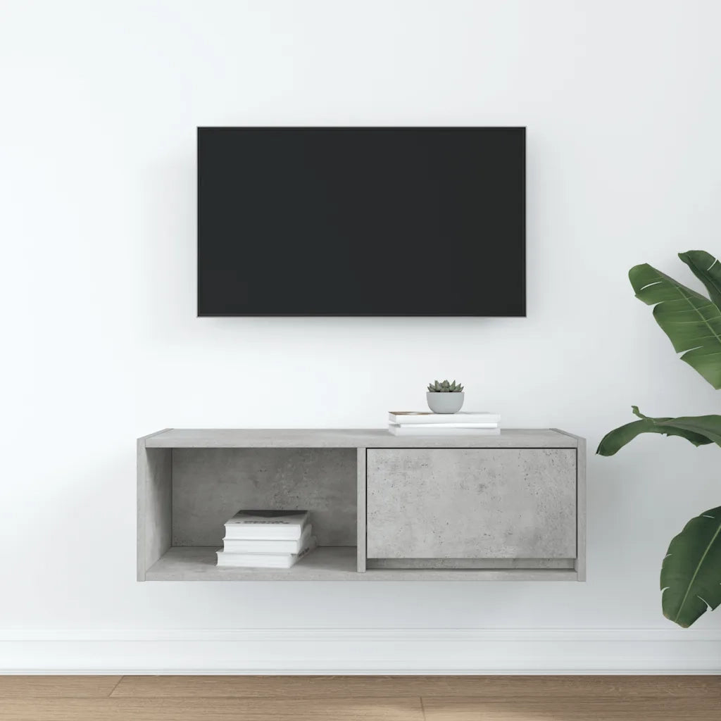 Mobile per TV Grigio Cemento 80x31x25,5 cm Legno Multistrato