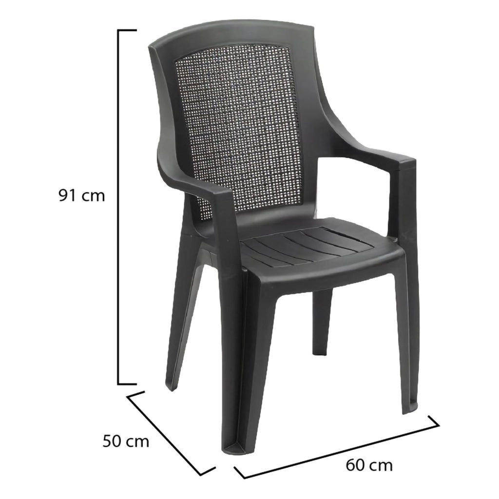 Masainass, Sedia da Esterno una Sedia Made in Italy, Grigio Antracite