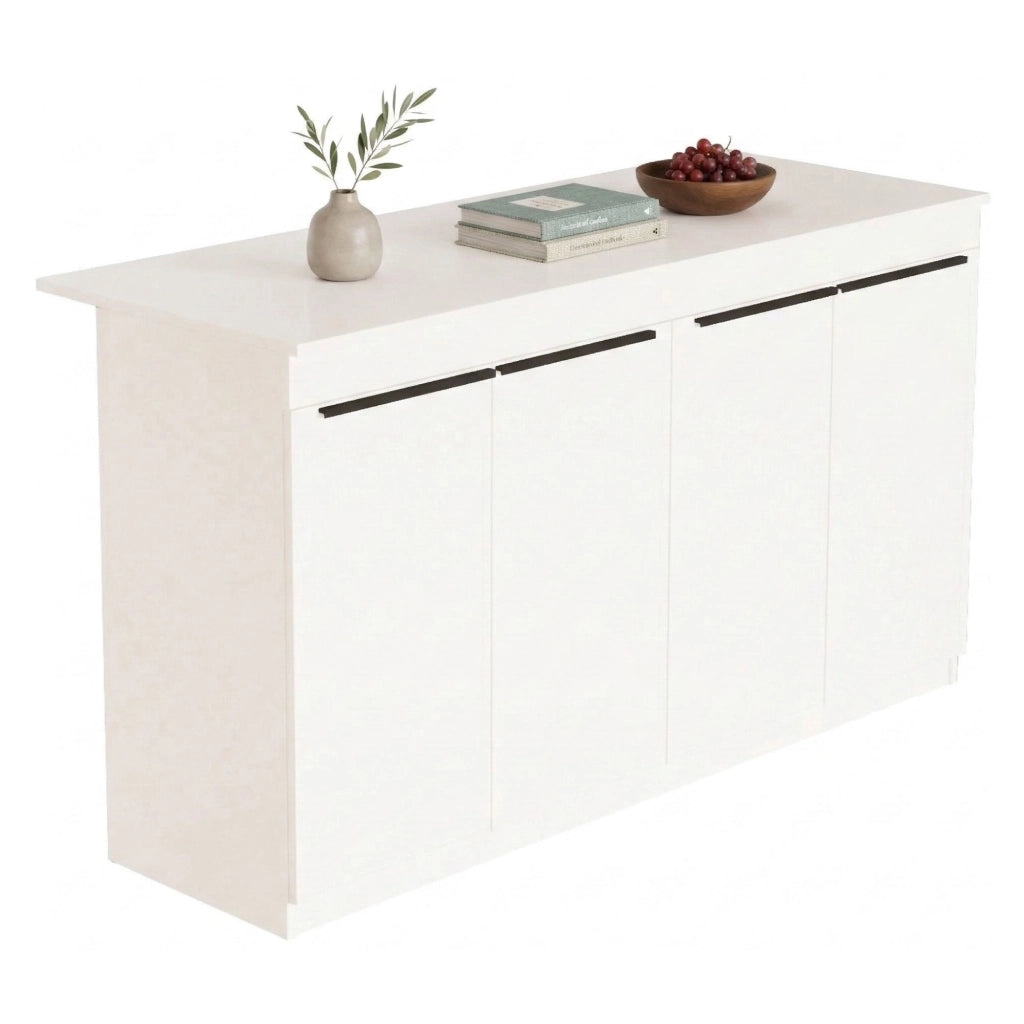 Mobile Dispensa Oviglio, Isola da Cucina 2 Ripiani, 160x60x90h cm Bianco