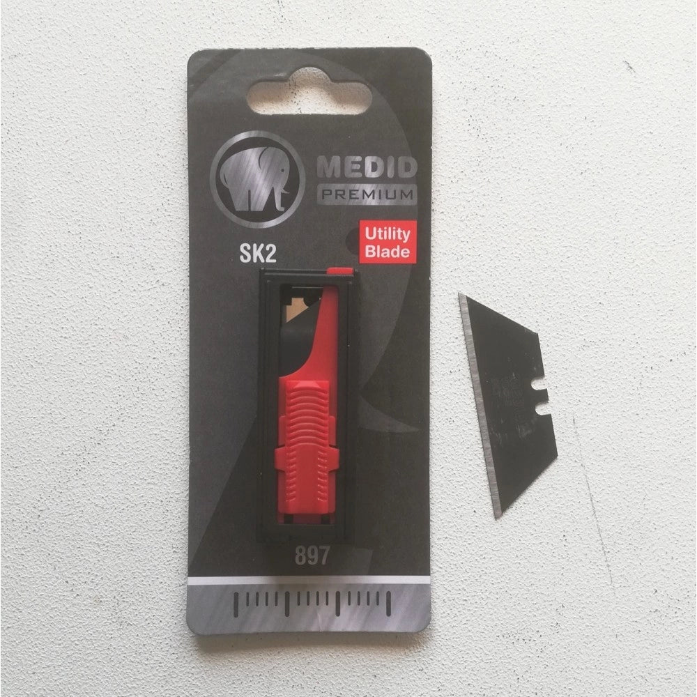 Medid lame di ricambio trapezoidali nere 18mm per cutter pieghevole - blister da 10 unità