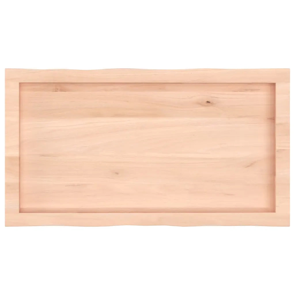 Piano per Tavolo 80x40x(2-4) cm Rovere Non Trattato Bordi Vivi 363873