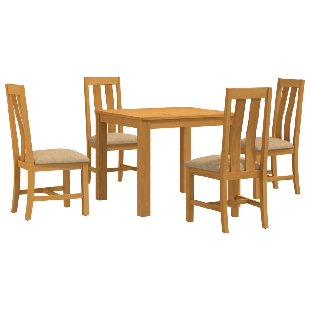 Set da pranzo 5 pz Beige Legno di Quercia Massello 3430336