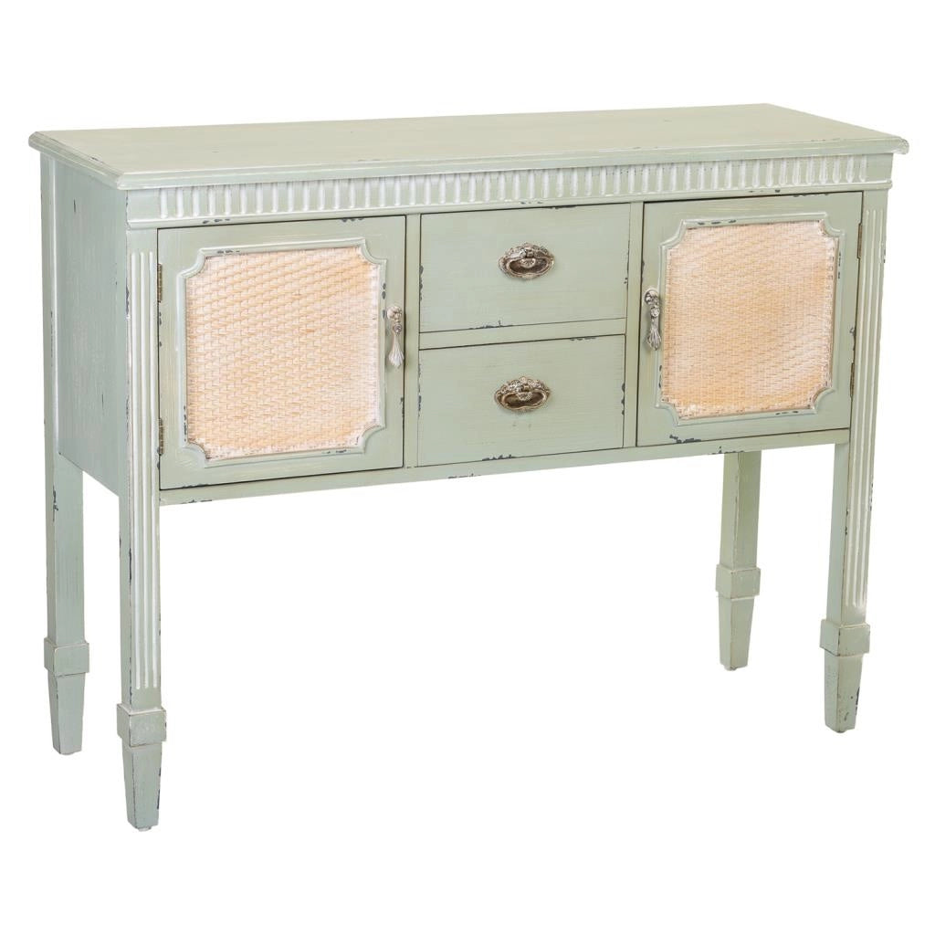 Credenza in legno verde 108x36x82h