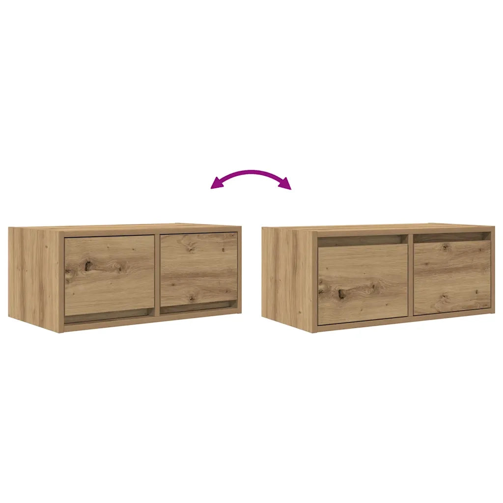 Mobili Porta TV 2 pz Rovere Artigianale 60x31x25,5cm Truciolato