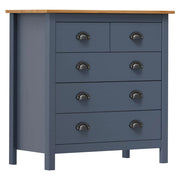 Credenza cassettiera cassettiera mobile contenitore organizer cucina soggiorno Hill 79 x 40 x 80 cm legno massello di pino grigio 02_0035675