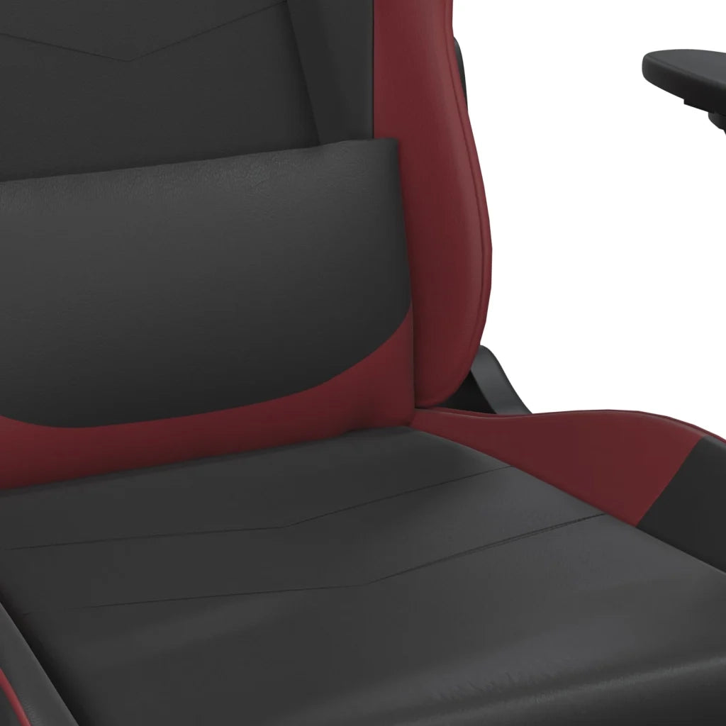 Sedia da Gaming con Poggiapiedi Nero e Rosso Vino in Similpelle cod mxl 62062