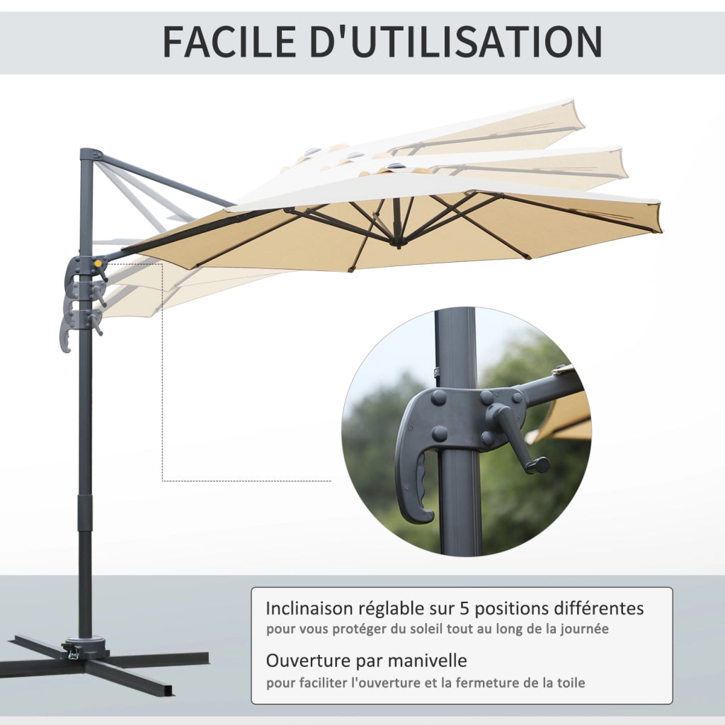 Ombrellone da giardino inclinabile rotante 360¡ã ¨C zephmum ¨C con piede a croce e 8 bracci