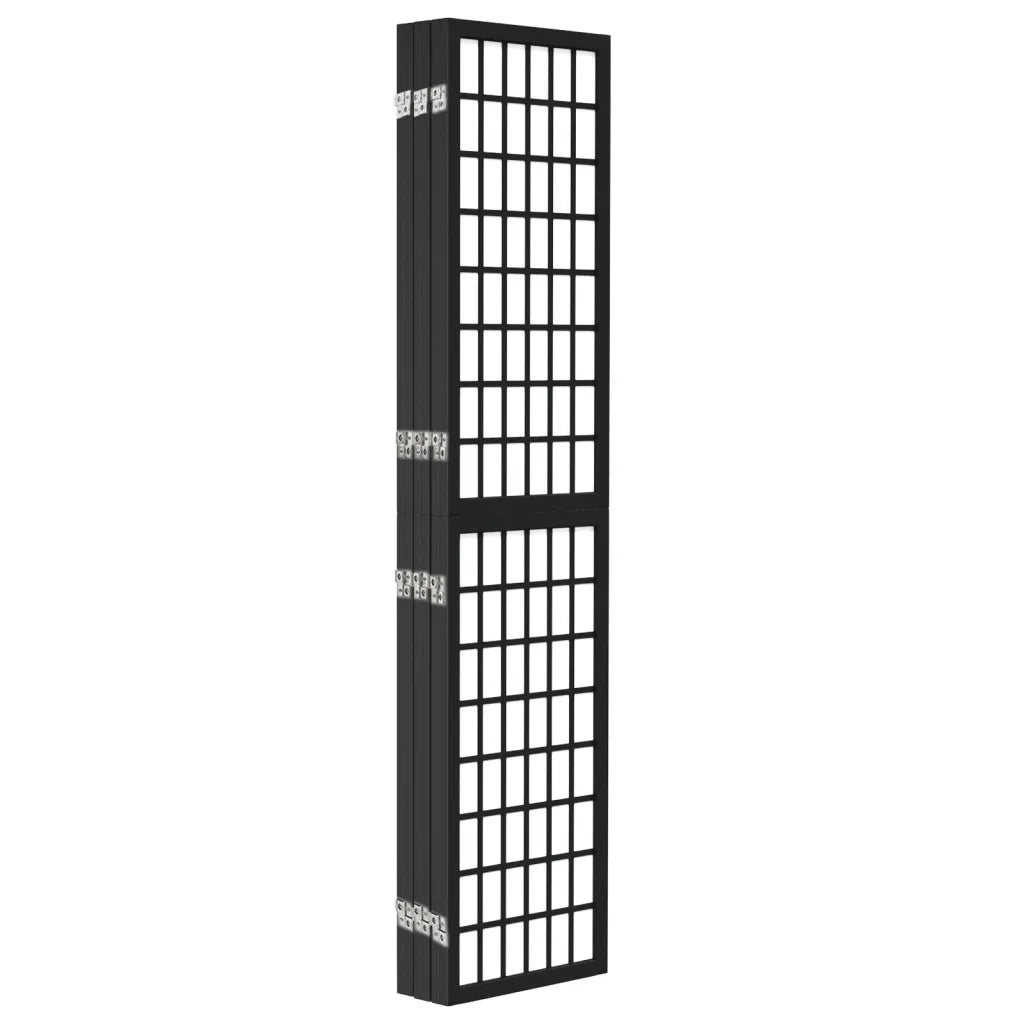 Divisorio Pieghevole 6 Pannelli Stile Giapponese 240x170cm Nero 352082