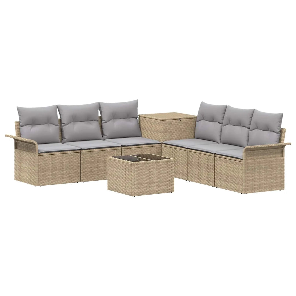 Set di divani 8 pz Beige e Grigio Chiaro 3448015
