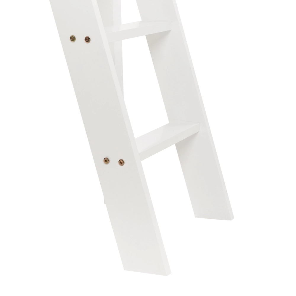 Letto a castello per bambini in legno con rete a doghe 90 x 200 cm con scivolo bianco per bambini