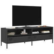 Mobile TV Nero 135x39x43,5 cm in Acciaio Laminato a Freddo 851334