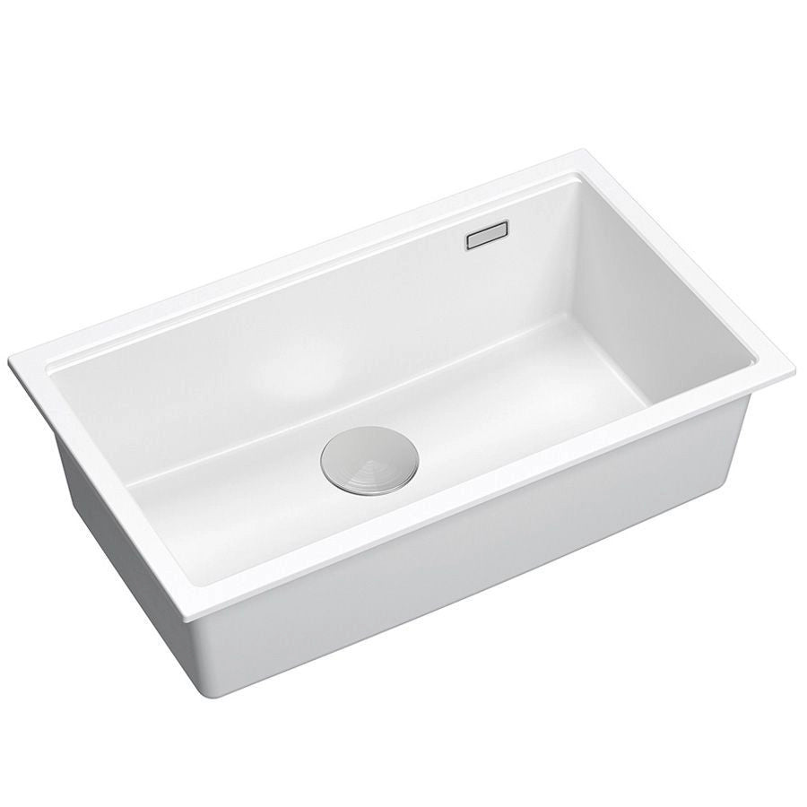 Lavello In Granito Logan 110 White Tappo rame spazzolato