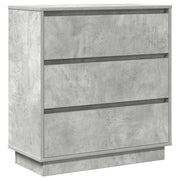 Comodino | Armadio da Notte | Mobiletto da notte con cassetto Grigio cemento 71 x 34,5 x 75 cm