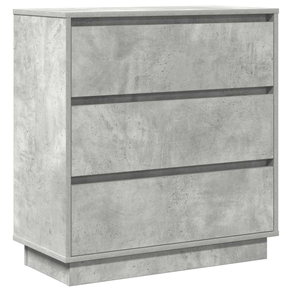 Comodino | Armadio da Notte | Mobiletto da notte con cassetto Grigio cemento 71 x 34,5 x 75 cm