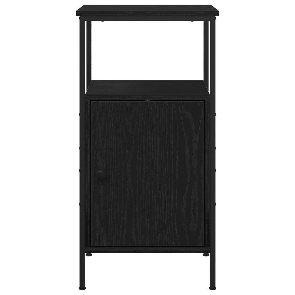 Comodino  Nero Rovere 41x31x80 cm Legno ingegnerizzato