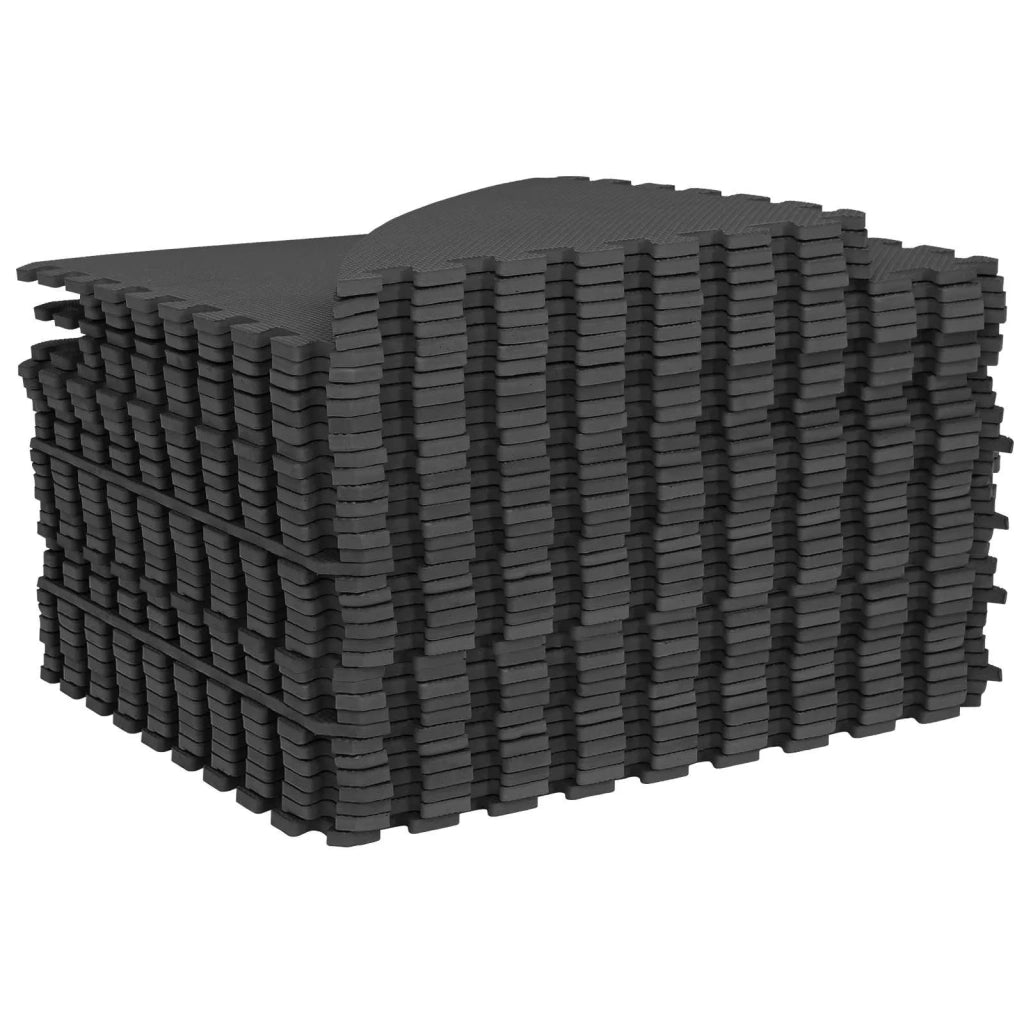 Tappetino per piscina 36 pz Ø 350 cm Rotondo Schiuma EVA Nero 42042639