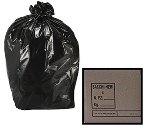 SACCHI SPAZZATURA NERI 75X110 (ca.92 gr.cad) confezione da KG 20