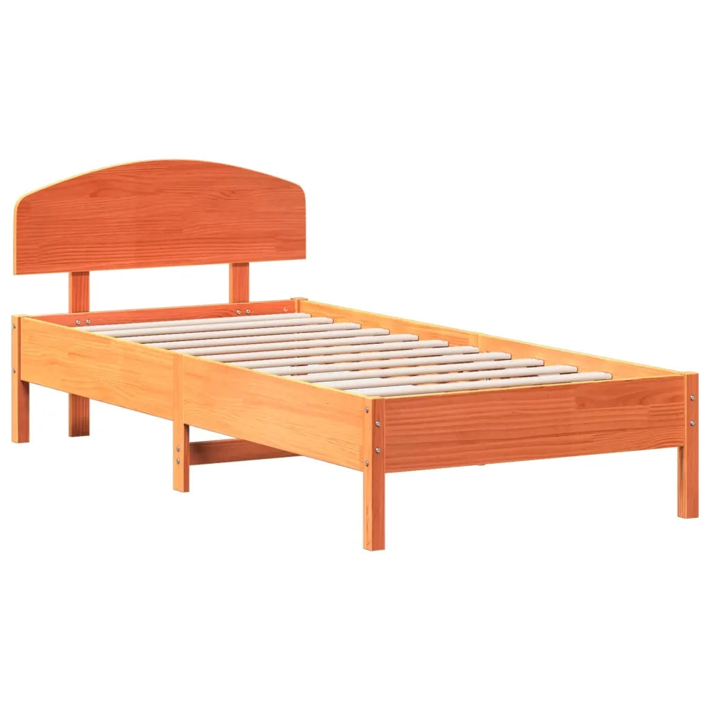 Letto singolo | Letto per adulti | Giroletto senza Materasso Marrone Cera 100x200 cm Legno di Pino