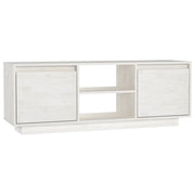 Mobile TV | Armadietto TV | Mobile Porta TV Bianco 110x30x40 cm in Legno Massello di Pino