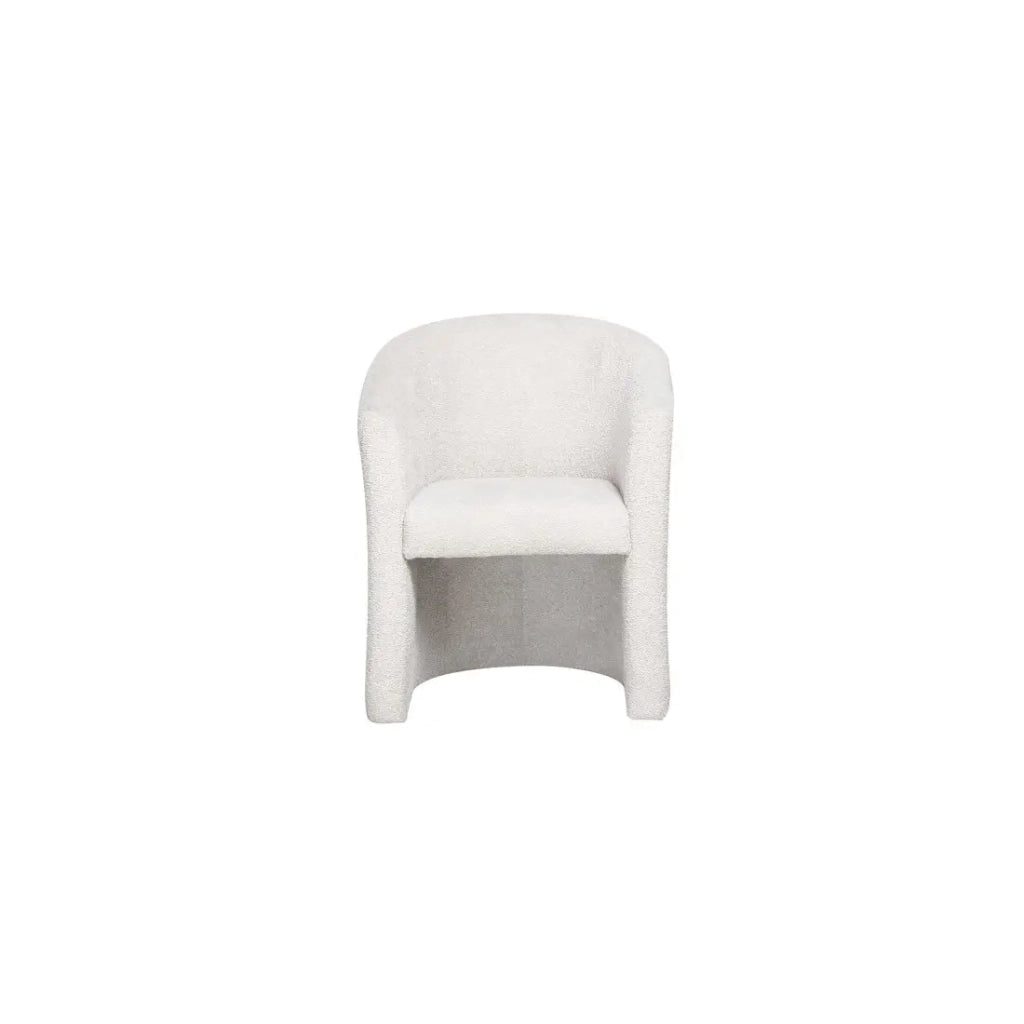 Poltrona da salotto KYOTO – Confortevole in tessuto bouclé bianco – Design moderno ed elegante