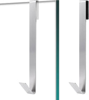 Accessorio per bagno - Haken per doccia 10 pollici - Fissi per porta senza forare - Maniglia per doccia in vetro - Argento - Asciugamano - Grembiule da bagno