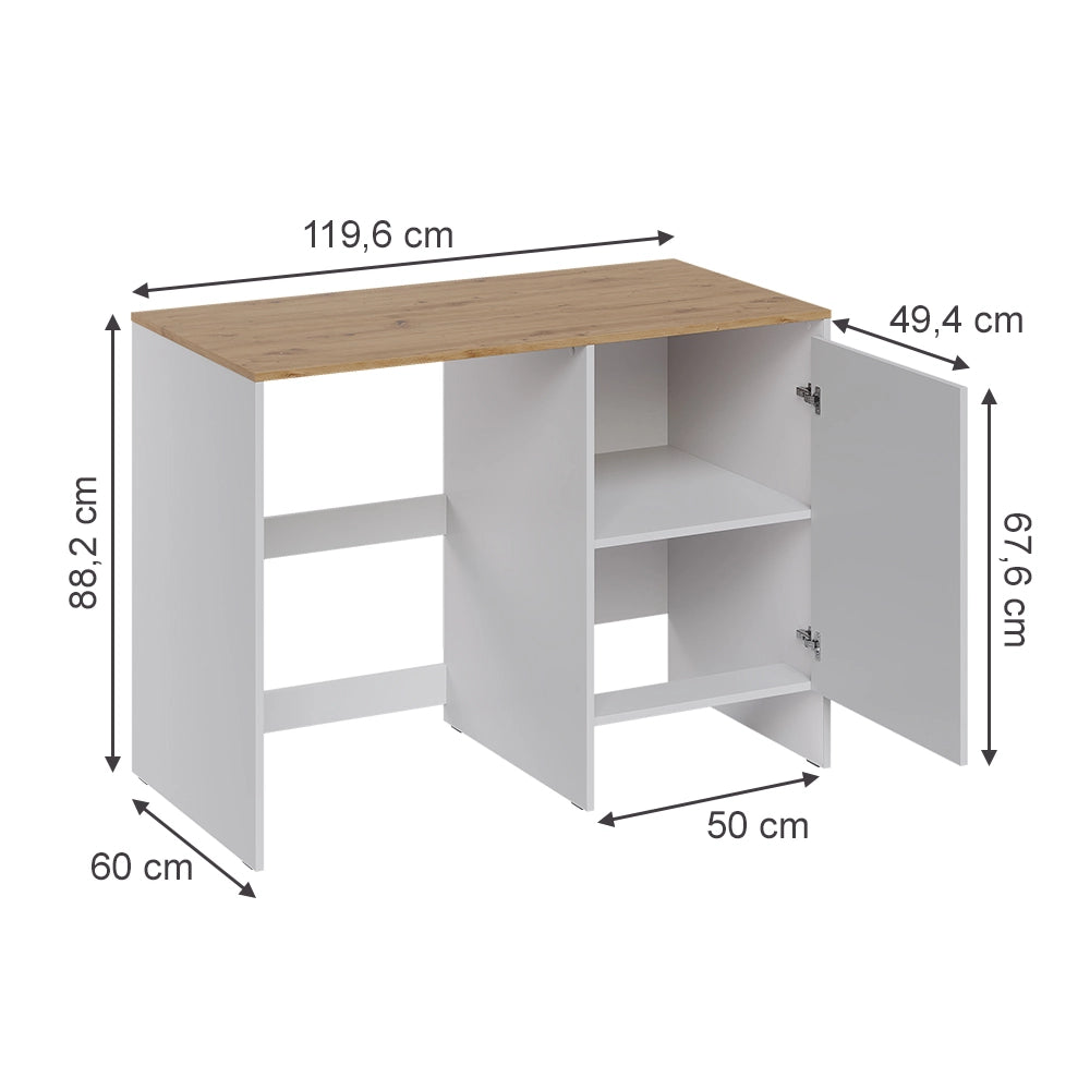 Vicco Mobile lavatrice Bianco/Rovere artigianale 119.6 x 88.2 cm con 1 porta