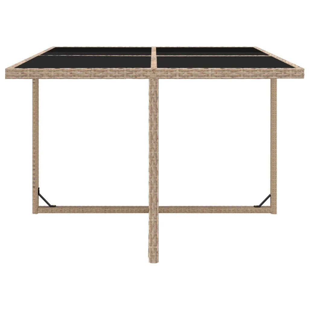 Set da Pranzo da Giardino 5 pz con Cuscini in Polyrattan Beige 46385