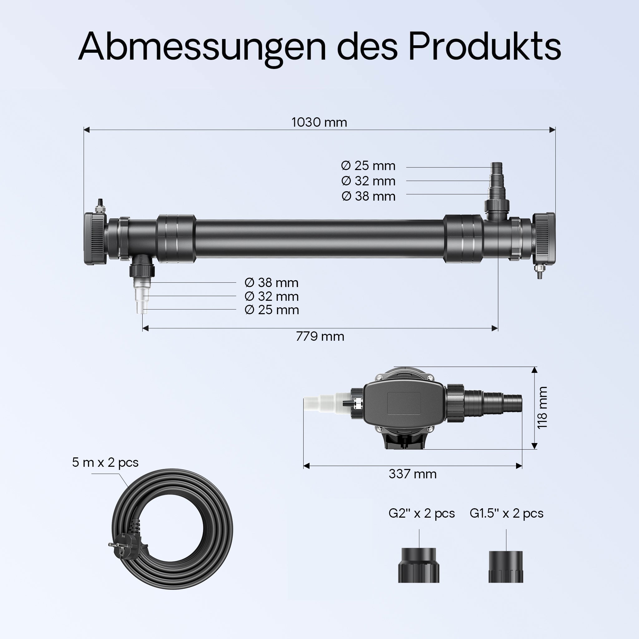 CUV-672 Chiarificatore acqua per laghetti 72W Sterilizzatore UVC