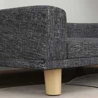 Divano rialzato per cani grandi con cuscino lavabile e gambe in pino, Portata 40 kg, 98 x 67 x 25 cm, Grigio scuro