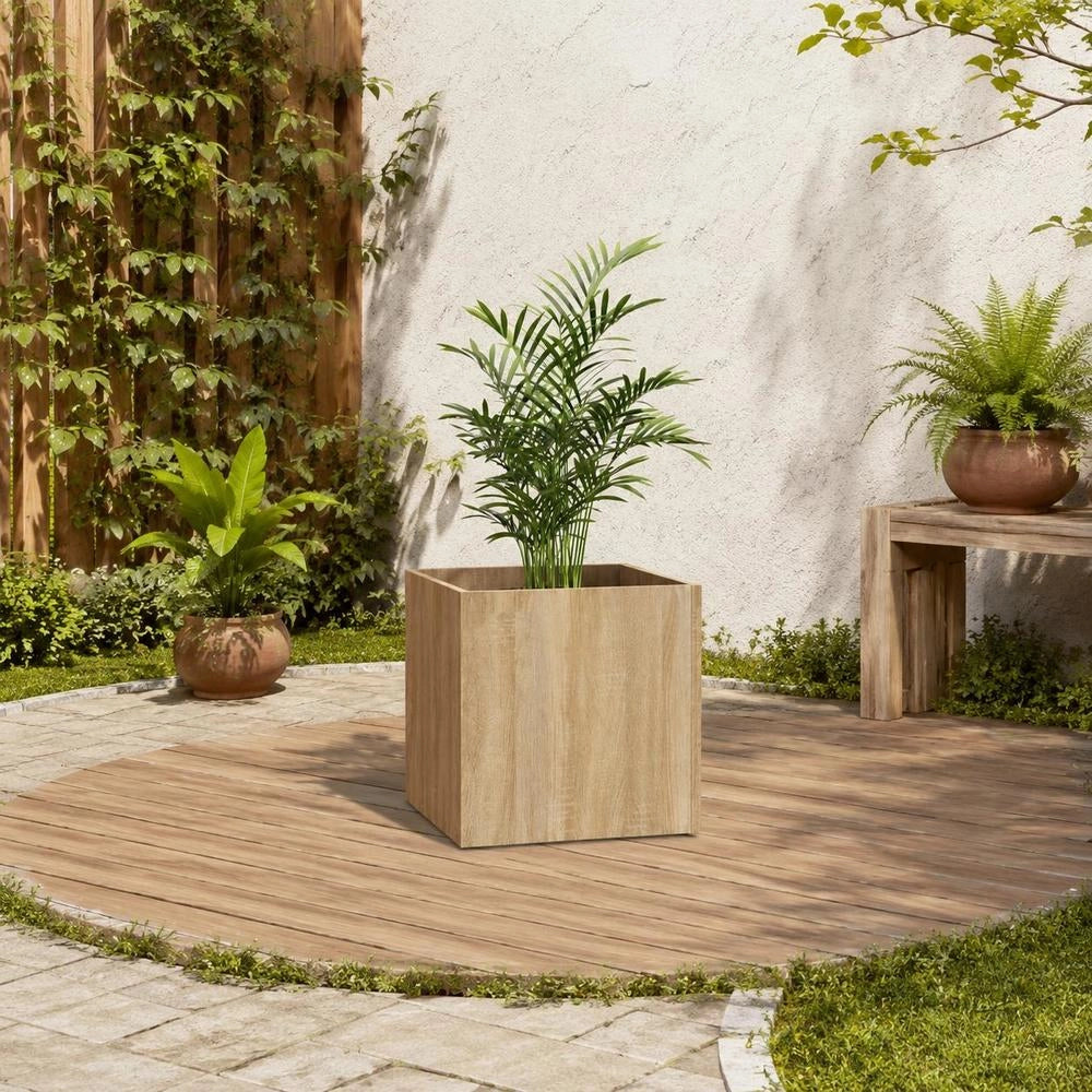 Planter Sonoma Oak 40x40x40 Cm Wood Material