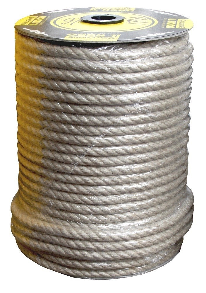 FUNE CORDA IN CANAPA INTRECCIATA , DIAMETRO MM.16 CONFEZIONE 16 pz IN ROTOLO DA KG.20