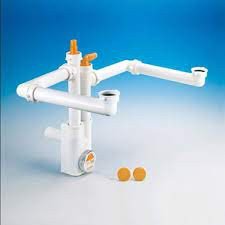 Sifone sp 2nt 40 per due vasche f1-1/2 uscita pp 4 lira 9.1285.0