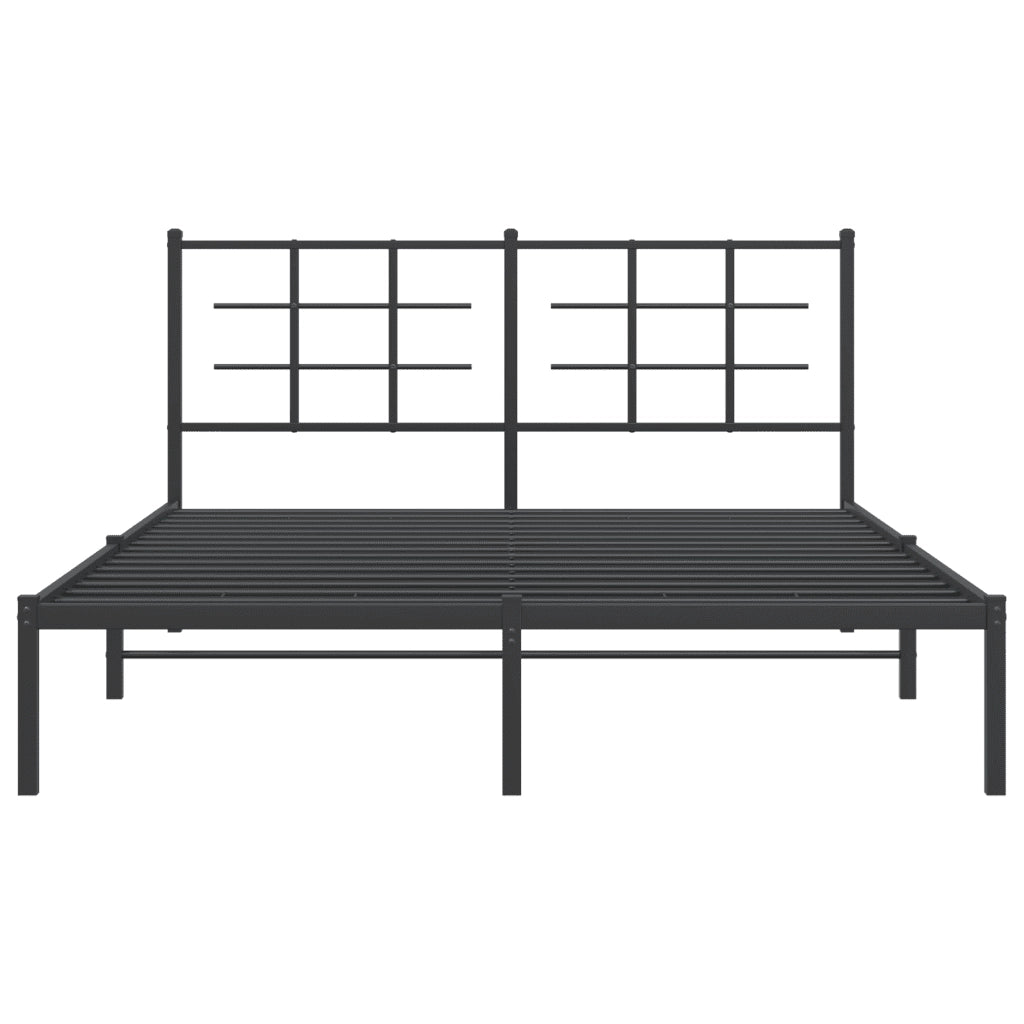 Giroletto con Testiera in Metallo Nero 150x200 cm 355563