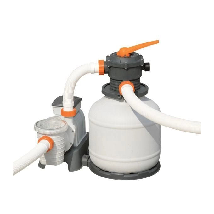 Bestway 58499 Flowclear Pompa Filtro a Sabbia per Piscine Fuori Terra 8327 L-h 280 W Valvola 6 Funzioni Timer Integrato