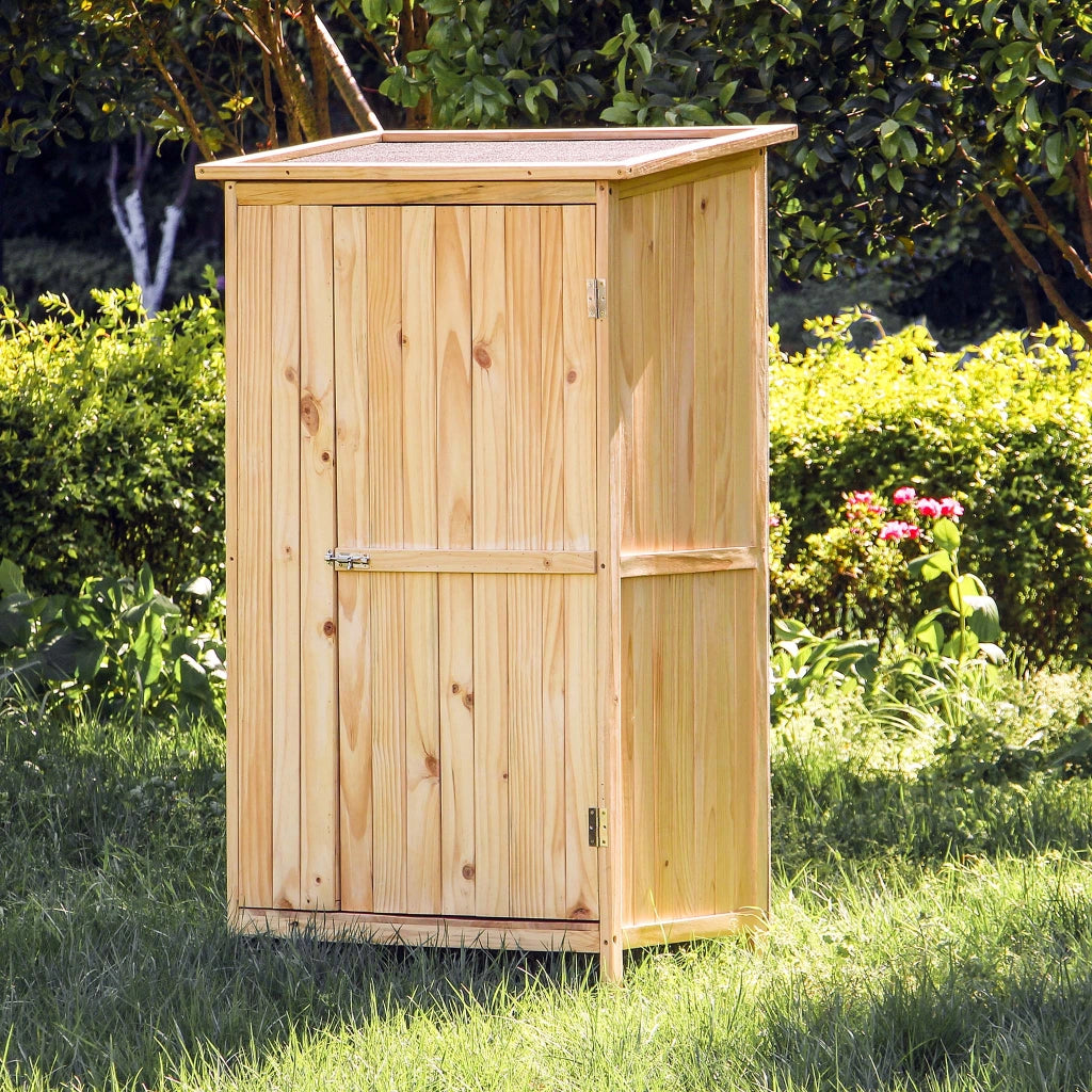 Armadio da giardino a un'anta in legno Capanno degli attrezzi per esterno 92 x 57 x 154 cm