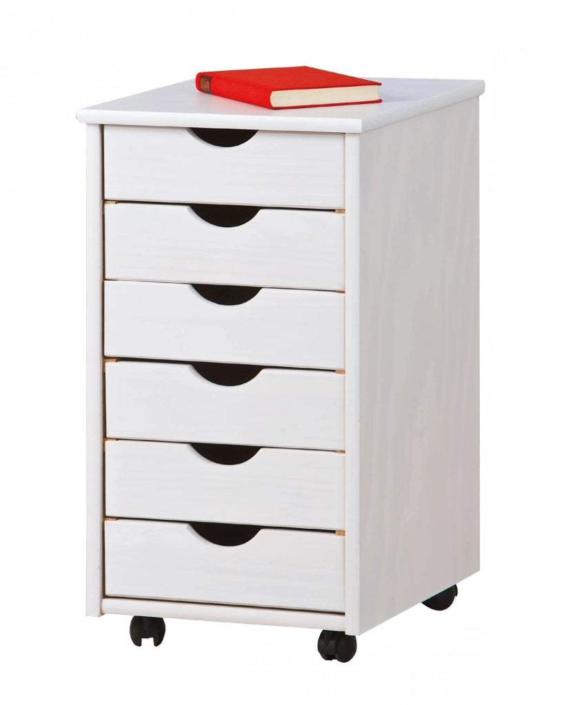 Oyace, Cassettiera 6 Cassetti, 36x40x65h cm Bianco