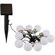 Ghirlanda solare 10 LED sfere bianche Polux 3,8m IP44